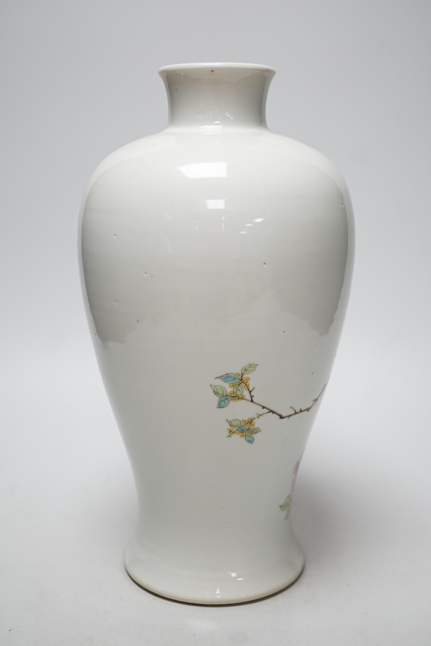 A Chinese famille rose baluster vase, 30cm